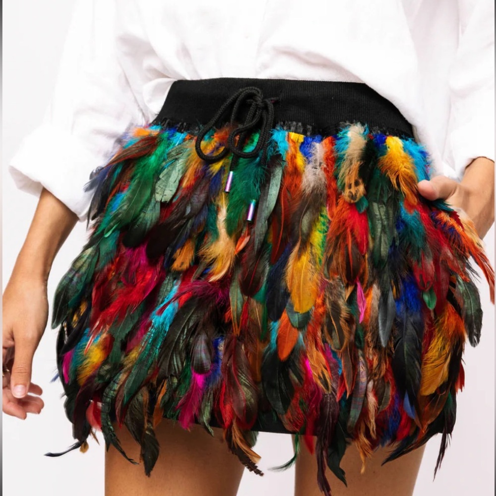 BNWOT Queen of Sparkles Feather Skirt